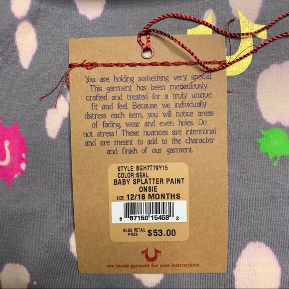 True Religion World Tour Splatter Paint Onesie - Picture 7 of 7